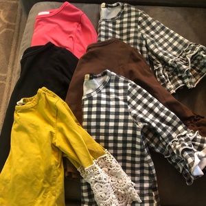 Lot 6 Ruffle Sleeve Nuggles Dainty Jewells Shirts